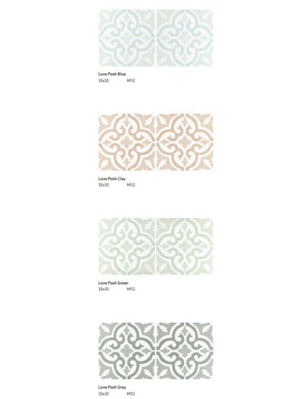 Carrelage imitation carreaux de ciment Recer LOVE - 4 coloris