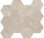 Collection PIERRE NEUVE Unicom Starker - décor carrelage hexagonal travertin NOISETTE
