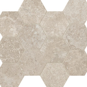 Collection PIERRE NEUVE Unicom Starker - décor carrelage hexagonal NOISETTE