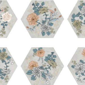 Carrelage fleurs hexagonal sol et mur Nanda JULIET - SELA