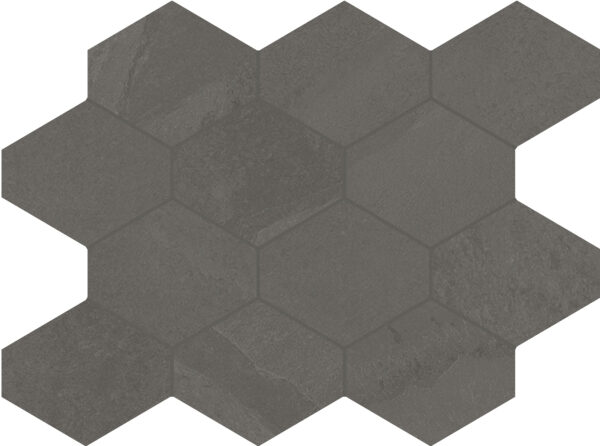 Carrelage hexagonal ardoise Unicom Starker BRAZILIAN SLATE - gris ELEPHANT GREY