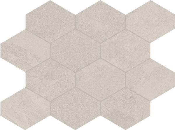Carrelage hexagonal blanc ardoise Unicom Starker BRAZILIAN SLATE - OXFORD WHITE