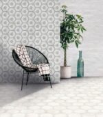 Carrelage effet carreau de ciment hexagonal Nanda HABITANIA - mur KRISTY sol MILY WHITE