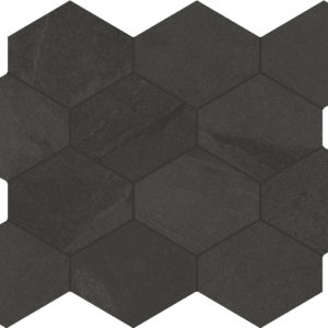 Carrelage hexagonal ardoise noire Unicom Starker BRAZILIAN SLATE - RAIL BLACK