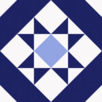 Carrelage bleu imitation carreaux de ciment Nanda KOMPAS - motif MEDI