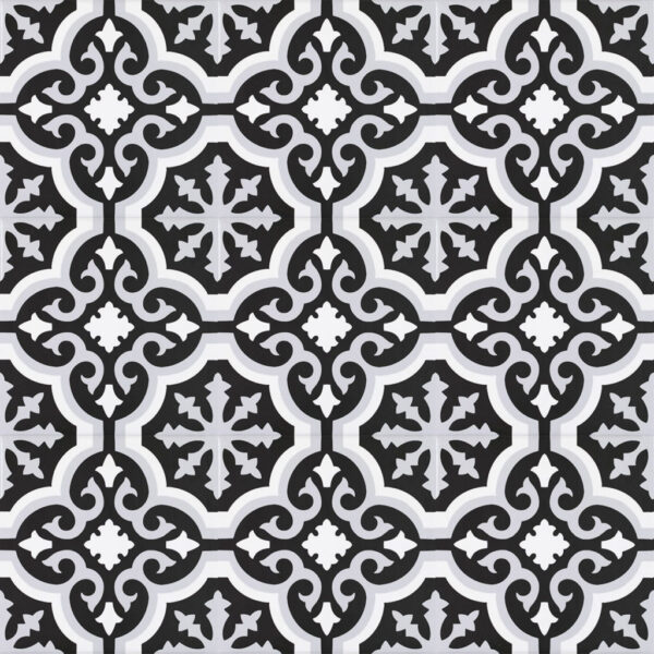 Carrelage imitation carreaux de ciment Pasicos ORLY - motif Orly NOIR