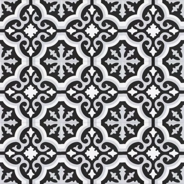 Carrelage imitation carreaux de ciment Pasicos ORLY - motif Orly NOIR
