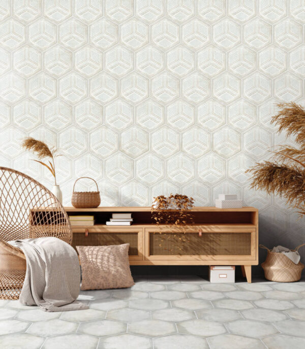 Carrelage effet carreau de ciment hexagonal Nanda HABITANIA - mur LUCI