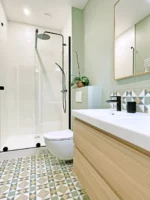 Carrelage carreau de ciment sol et mur Nanda GABANA - crédence et sol salle de bain KENITRA