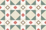 Carrelage imitation carreaux de ciment noir Nanda KOMPAS - composition LEX