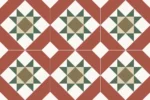 Carrelage imitation carreaux de ciment noir Nanda KOMPAS - composition VETRO