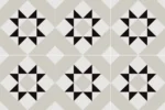 Carrelage imitation carreaux de ciment noir Nanda KOMPAS - composition VITA