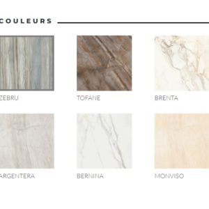Couleurs du carrelage marbre grand format Monocibec TRANSALP