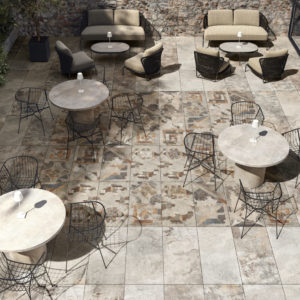 Carrelage imitation pierre de Bali GEOLOGY de Century Ceramica - couleur MINERAL et décor HABITAT