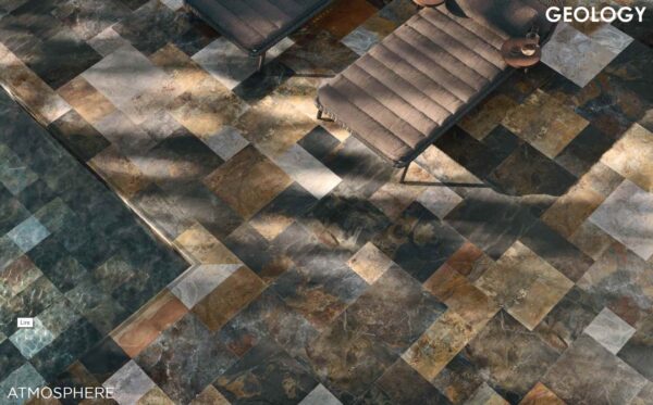 Carrelage extérieur antidérapant piscine pierre de Bali GEOLOGY de Century Ceramica - patchwork ATMOSPHERE