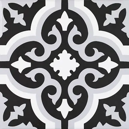 Carrelage imitation carreaux de ciment Pasicos ORLY - motif Orly NOIR