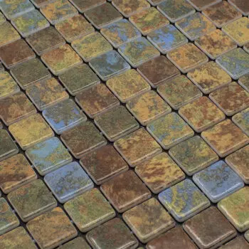 Carrelage mosaïque piscine pierre de Bali Reviglass KARMA - couleur CORAL