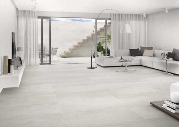 Carrelage effet métal STN ACIER - couleur WHITE - grand format 60x120cm