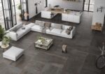 Carrelage effet métal STN ACIER - Grand format 100x100cm - couleur IRON