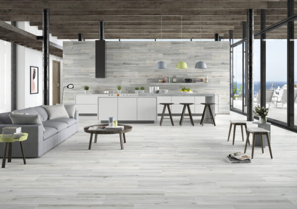 Carrelage imitation parquet bois STN WOODVILLE - couleur BLANCO