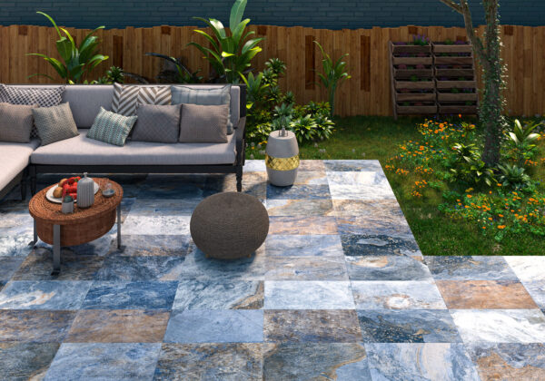 Carrelage pierre de Bali bleu pour piscine, terrasse, intérieur New Tiles - référence BALI BLUE