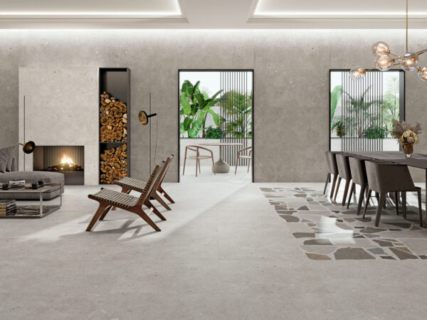 Carrelage imitation pierre STN GLAMSTONE - couleur WHITE / COLD