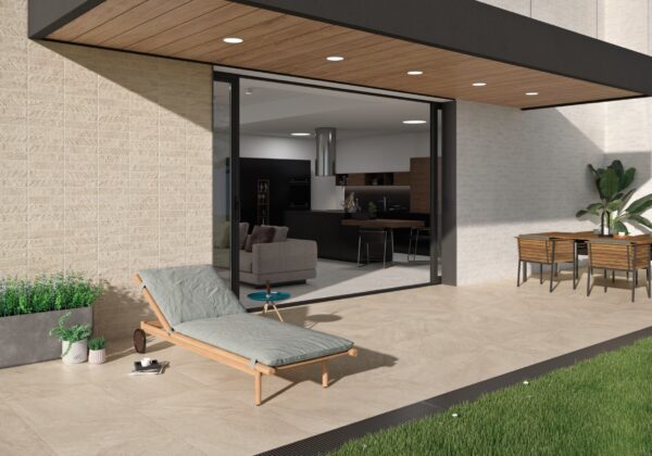 Carrelage imitation pierre STN ICARIA - sol couleur BEIGE 60x60cm
