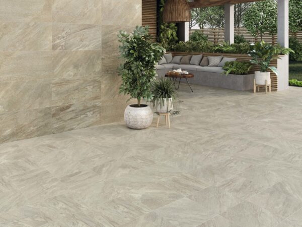 Carrelage imitation pierre STN ICARIA - OCRE 37x75cm et BEIGE 33x33cm