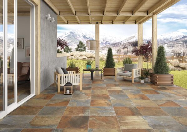 Carrelage effet pierre de Bali STN VERMONT - couleur RUST 60x60cm