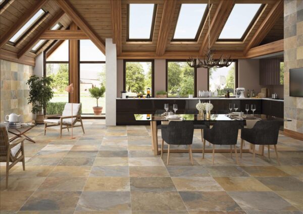 Carrelage effet pierre de Bali STN VERMONT - couleur RUST 60x60cm