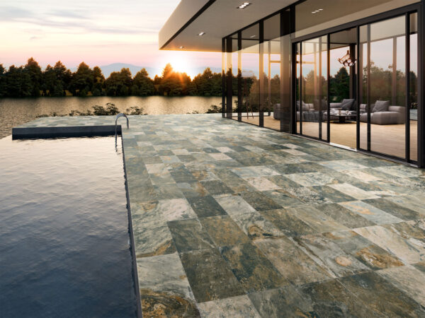 Carrelage pierre de Bali pour piscine / terrasse / intérieur New Tiles - référence BALI GREEN 30x60cm