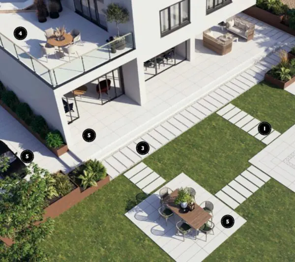 Types de pose pour dalle grès cérame 2cm - Carrelage italien haut de gamme Unicom Starker ICON 2THICK