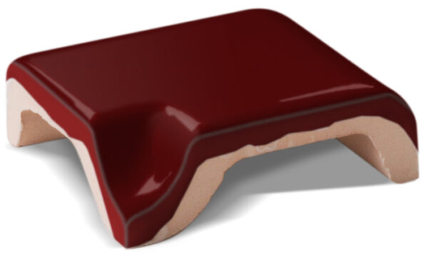 Pièce de finition pour carrelage métro Diffusion Céramique - Angle d'encadrement de cimaise droite - LIE DE VIN