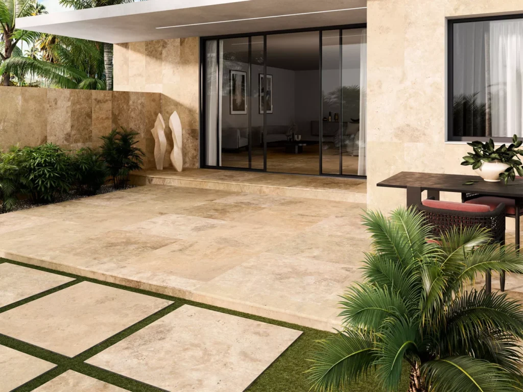 Dalle 2cm travertin extérieur terrasse, jardin et mur - New Tiles IZMIR