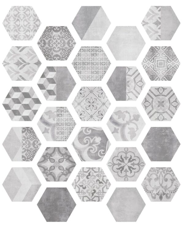 Carrelage patchwork hexagonal gris Itt NUUK