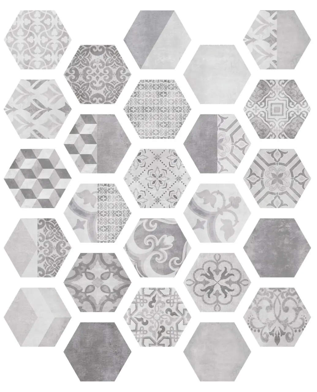 Carrelage patchwork hexagonal gris Itt NUUK