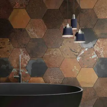 Carrelage métal hexagonal Diffusion Cér. OXYDO