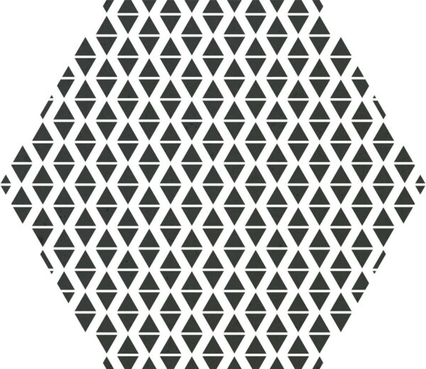 Carrelage hexagonal patchwork noir et blanc Codicer MOMA