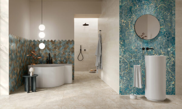 Carrelage italien marbré et métallisé Naxos BOLD - Bain