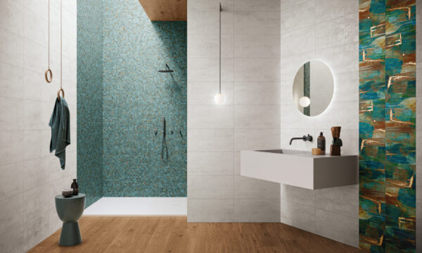 Carrelage italien marbré et métallisé Naxos BOLD - douche