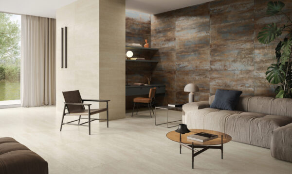 Carrelage italien marbré et métallisé Naxos BOLD - Salon