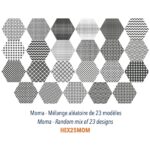 Carrelage hexagonal patchwork noir et blanc Codicer MOMA