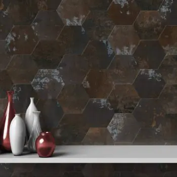 Carrelage hexagonal effet métal oxydé - Codicer POLARIS