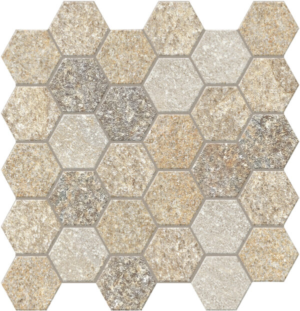 Carrelage déco hexagonal pierre Unicom Starker ARENITE - couleur MULTI