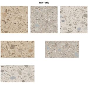 Carrelage terrazzo / granito Keratile MYSTONE - Coloris blanc, gris, beige