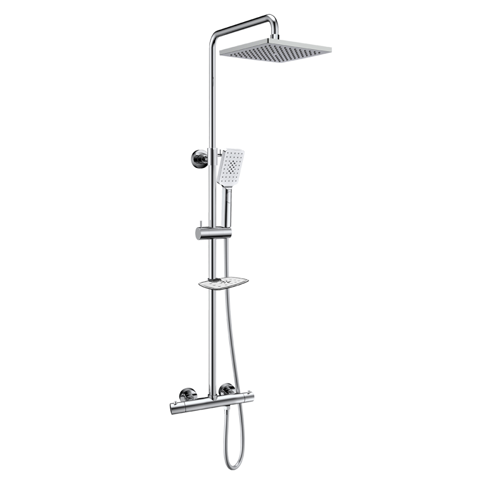 Ensemble douche pluie encastrable thermostatique Mawialux, Carré, ML-800IRS-acier