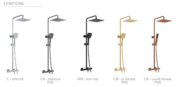 Colonne de douche thermostatique réglable O'design FIGARO (5 couleurs) – Image 2