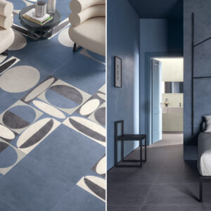 Carrelage ciment noir Unicom Starker LIVING - sol et mur ZAFFIRO