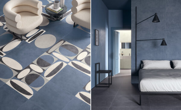 Carrelage effet béton ciré bleu Unicom Starker LIVING - sol et mur ZAFFIRO