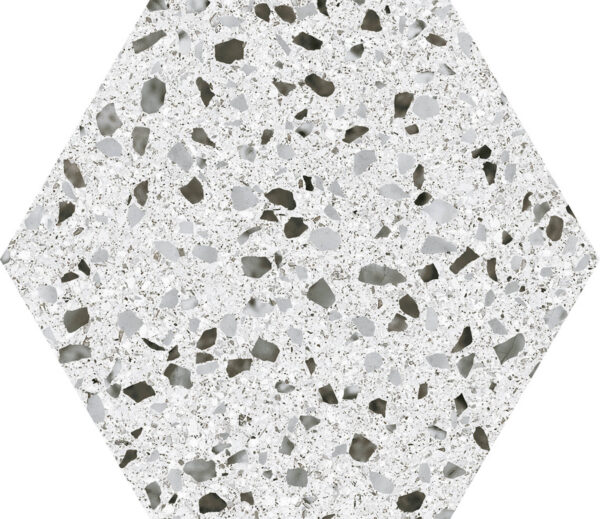 Carrelage terrazzo hexagonal blanc Codicer VENICE - WHITE